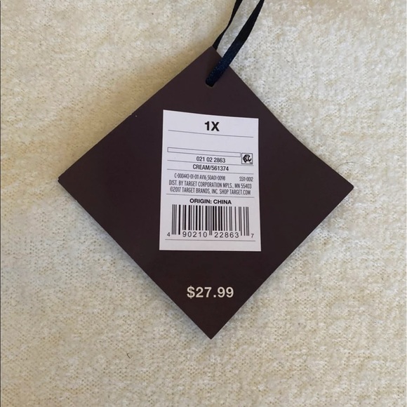 Ava & Viv Crewneck Pullover Sweater Cream 1X - Picture 6 of 7